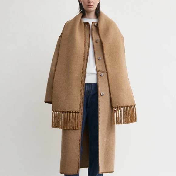 Toteme Embroidered Scarf Coat - Picture 2 of 16